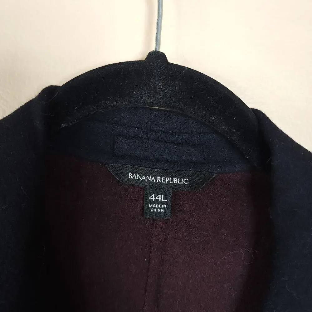 Banana Republic Wool Blend Slim Fit Sweater Blazer in Black Size 44L